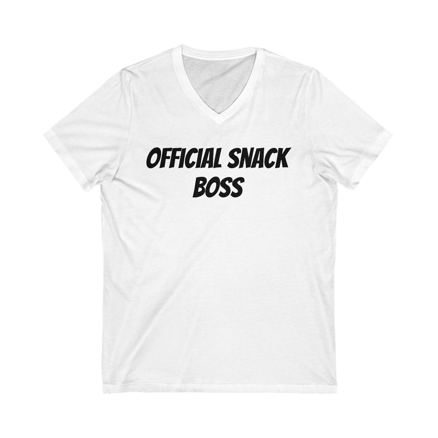 Official Snack Boss V-Neck Tee, Funny Snack T-Shirt, Gift for Food Lovers, Snack Lovers Apparel, Casual Wear, Birthday Gift